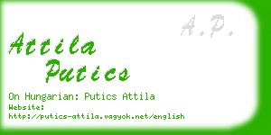 attila putics business card